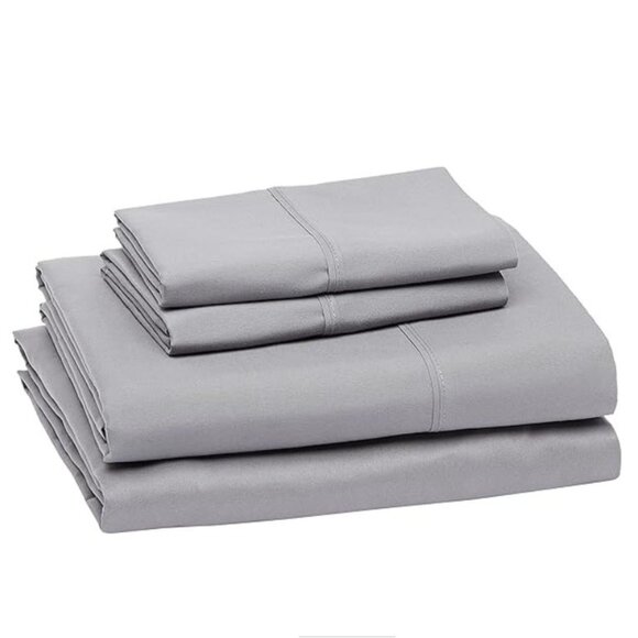 Amazon Basics 4‑Piece Queen Sheet Set #1 - Super Soft, Microfiber, Dark Gray NWT - Picture 3 of 9